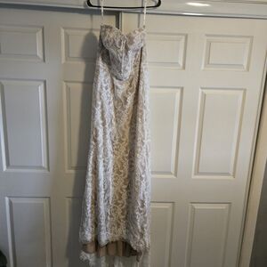 Never Worn Davids Bridal Lace Wedding Dress Size 14